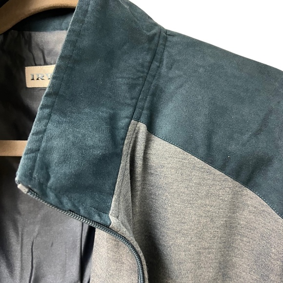 Irvine Park Zipper Light Jacket Steel Gray/Blue Faux Suede Shoulder & Neck Lined - Picture 6 of 11